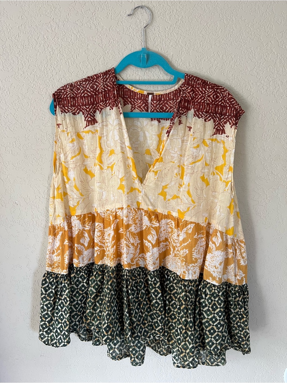 Free People Multi-Color Tiered Tunic
